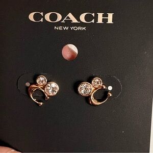 Coach Gold Earrings with Sparkling Stones
